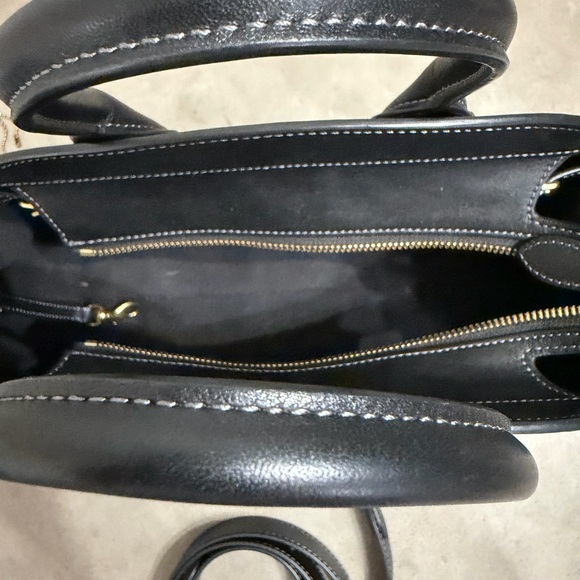 Coach soft empire 28 Black Leather Satchel with Gold Accents - Picture 7 of 10